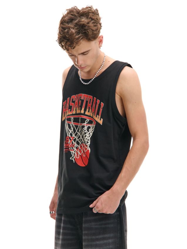 Tank top ze sportowym motywem