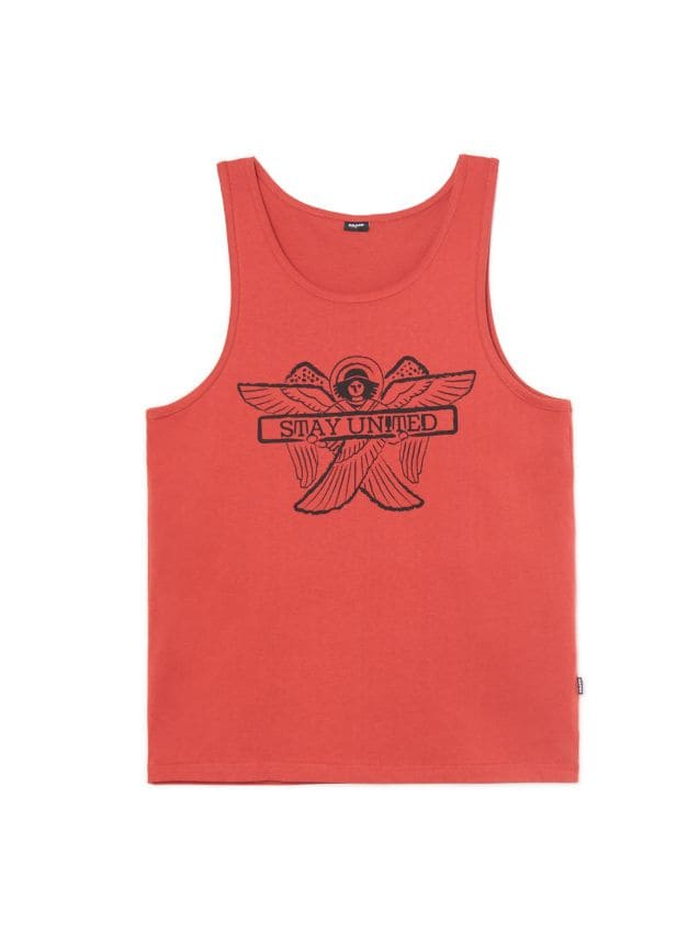Czerwony tank top z nadrukiem