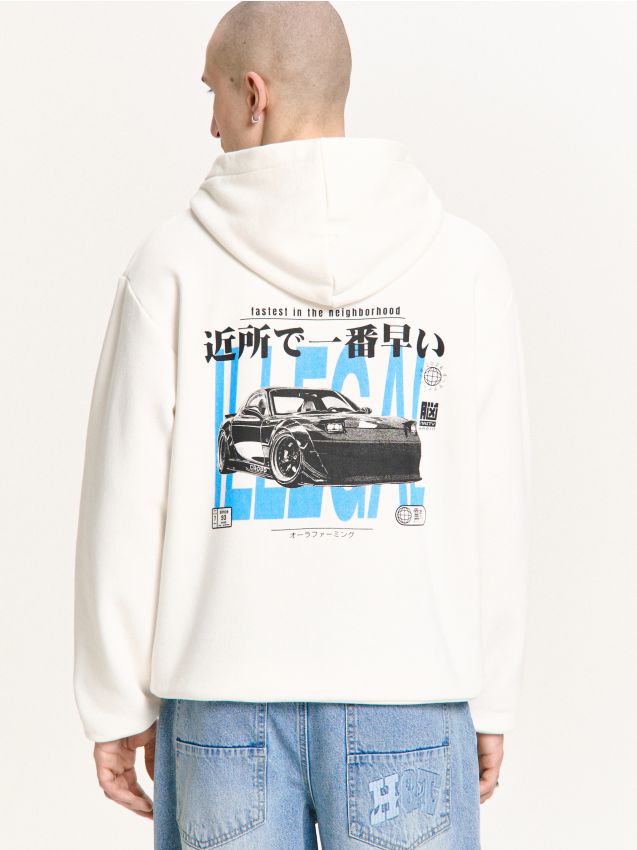 Худі з принтом Колір кремовий - CROPP - 762HX-01X