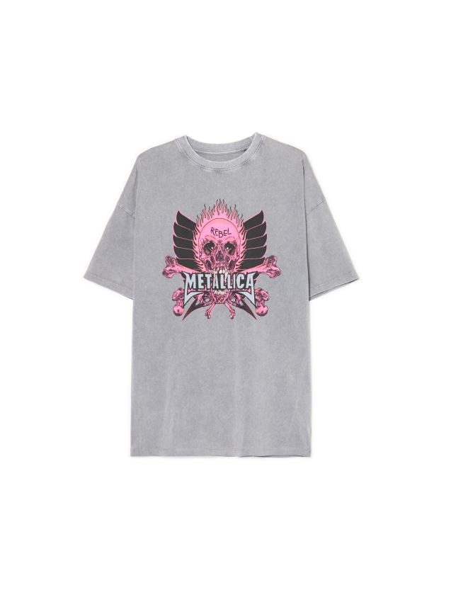 〜mym〜 Футболка з принтом Metallica Колір light grey - CROPP