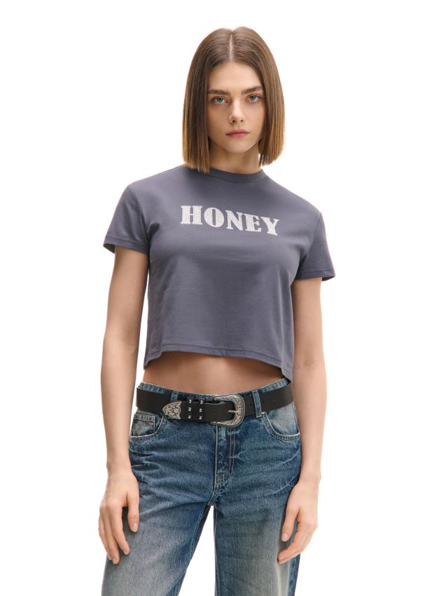 T-shirt boxy oversize z aplikacją - CROPP - 777CU-09X