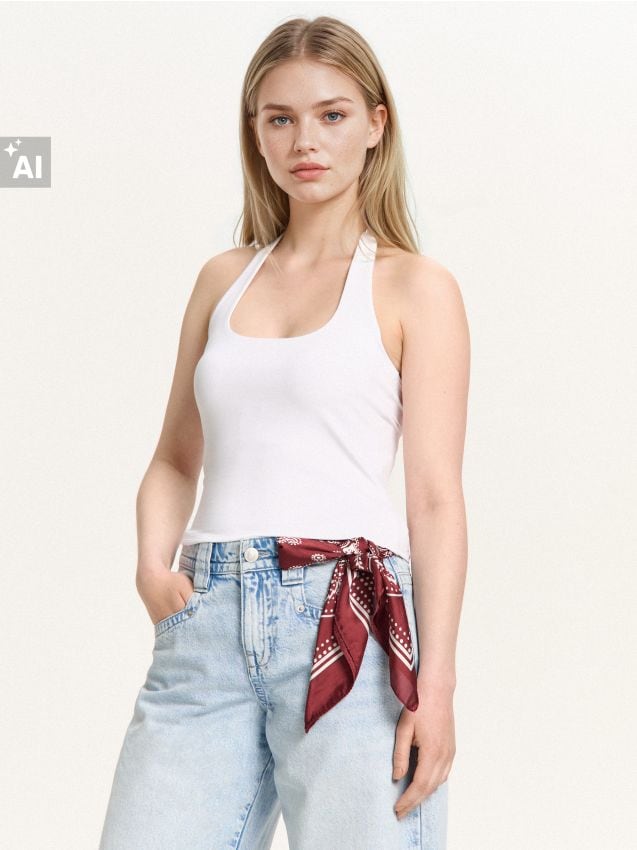 Biały top halter