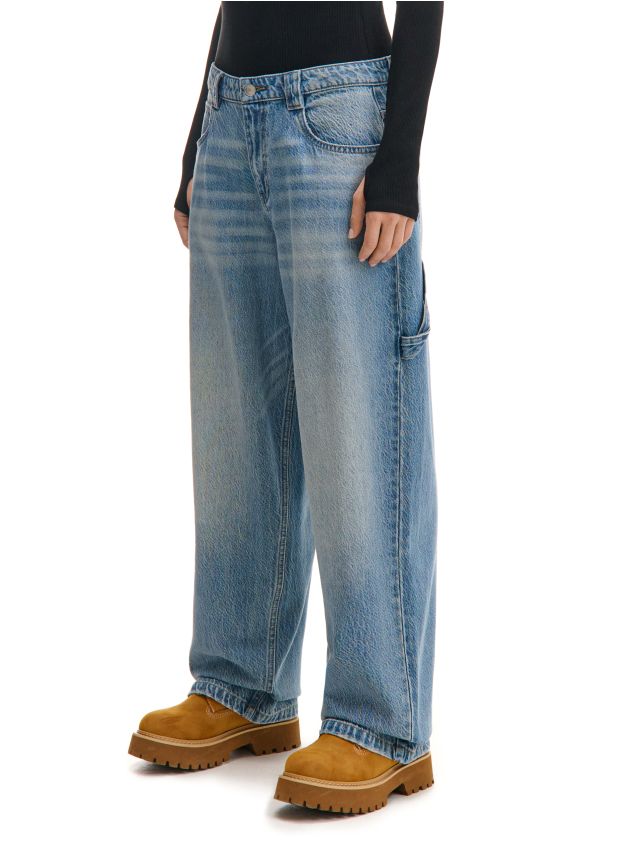 Jeansy balloon fit baggy z acid wash - CROPP - 788CT-50M