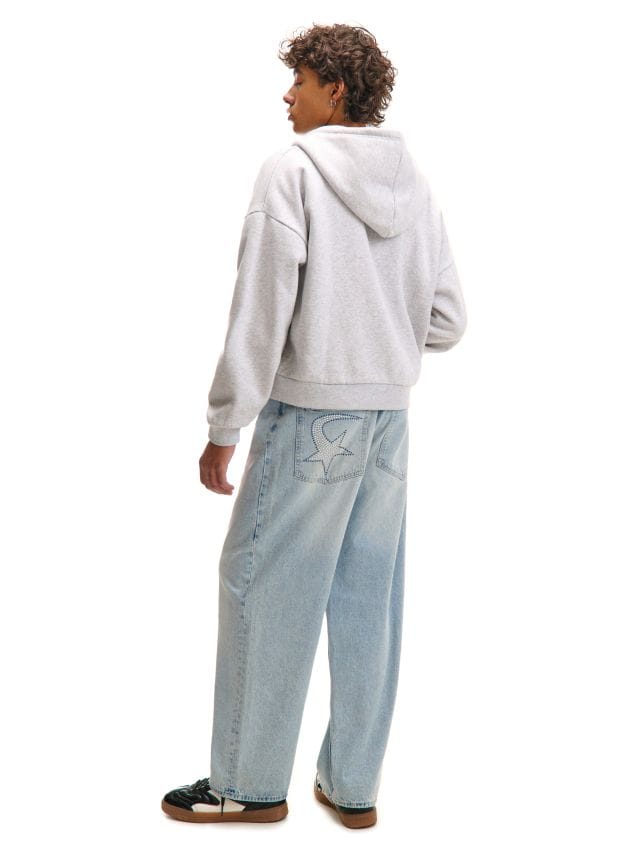 Jeansy super baggy z cekinową aplikacją - CROPP - 788FO-50J