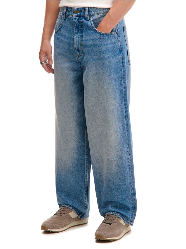 Sprane niebieskie jeansy super baggy - CROPP - 795FO-55J