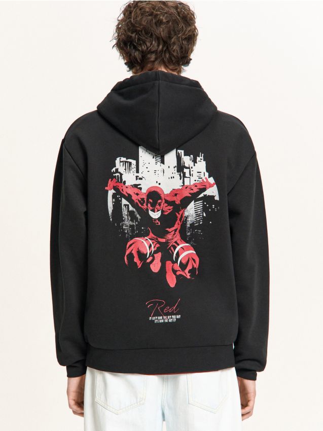 Чорне худі з принтом Daredevil Колір чорний - CROPP - 802HX-99X
