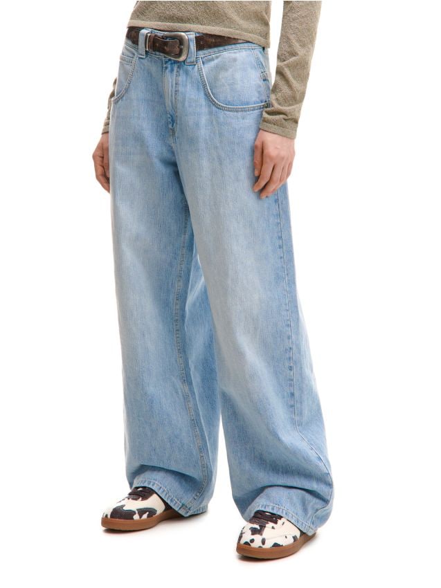 Jasnoniebieskie jeansy wide leg - CROPP - 803CT-05J