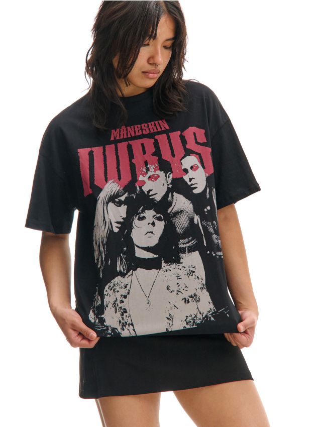 maneskin tシャツ Czarny T-shirt Måneskin - CROPP - 808CU-99X