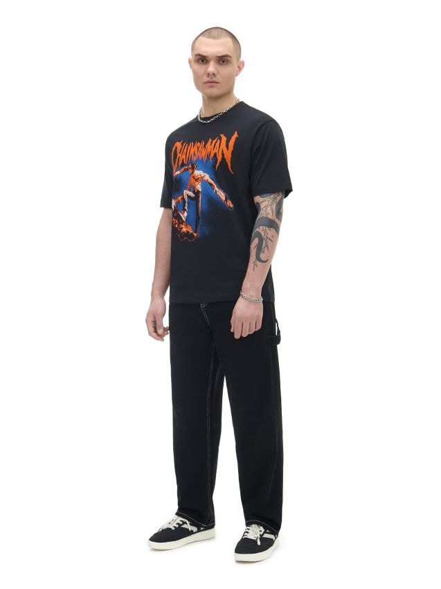 T-shirt cu imprimeu Chainsaw Man Culoare negru - CROPP - 8366Y-99X