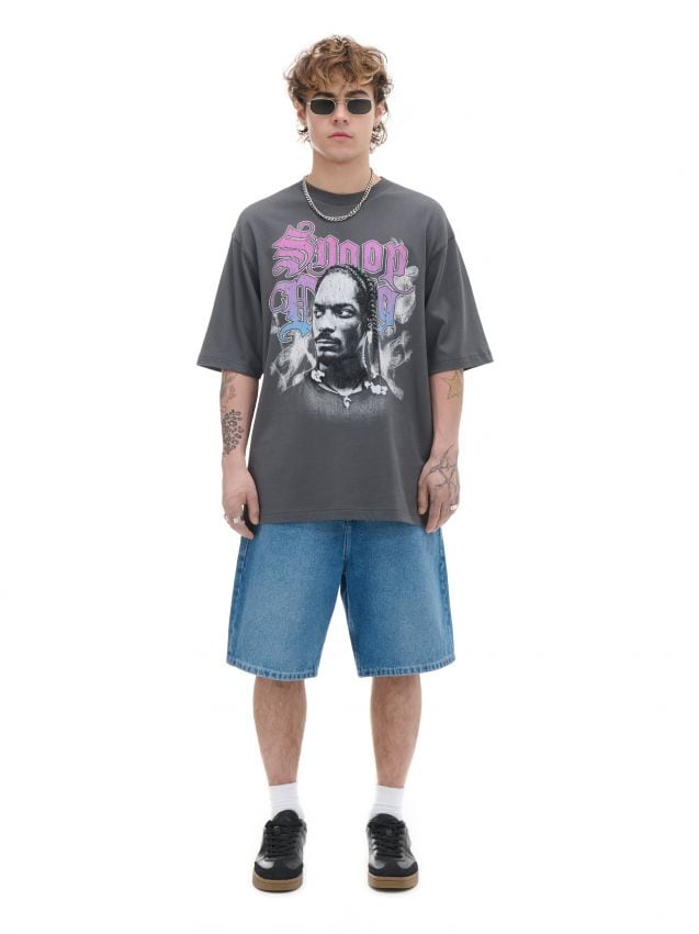 M*B様 G-RAP R&B HIPHOP 126枚 Tricou cu imprimeu Snoop Dogg Culoare gri-închis - CROPP - 8416Y-90X