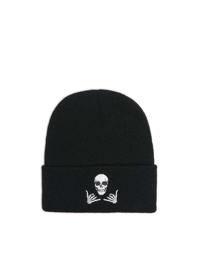 Czarna czapka beanie z kościotrupem - CROPP - 861CZ-99X