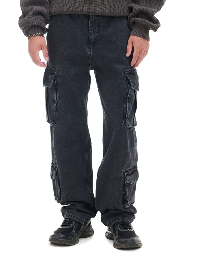 Szare baggy z kieszeniami cargo - CROPP - 879AS-90J