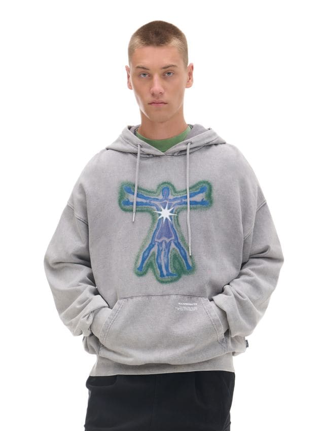 Szara bluza hoodie z nadrukiem - CROPP - 943AS-09X