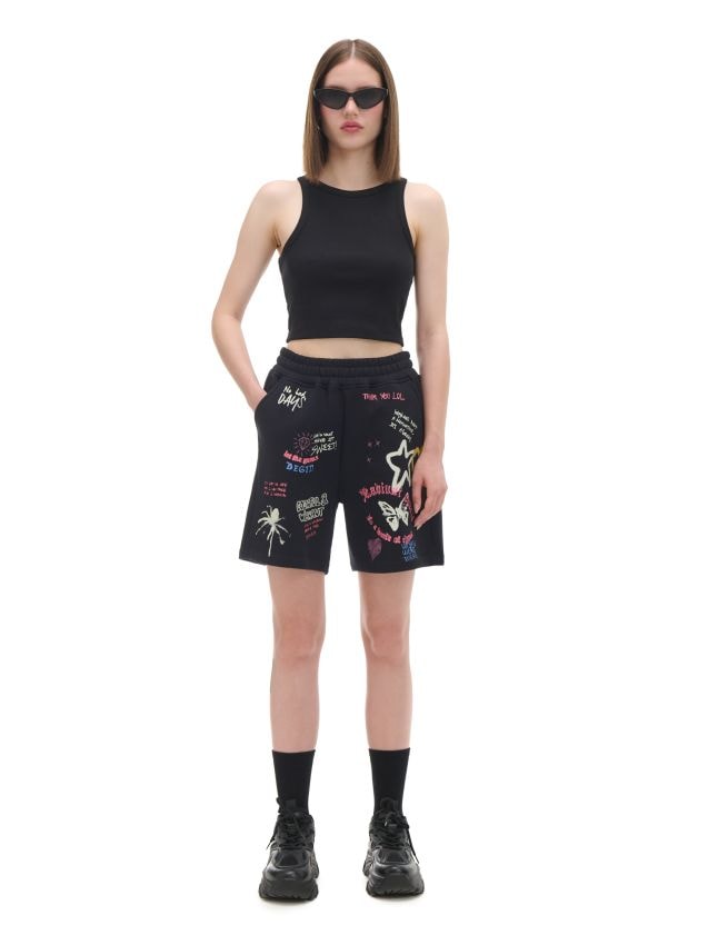 [MLB] W's Basic Small Logo Crop Top ★すぐ品切れ★ MLB NY Yankees Basic Small Logo Crop Top T-Shirt Black