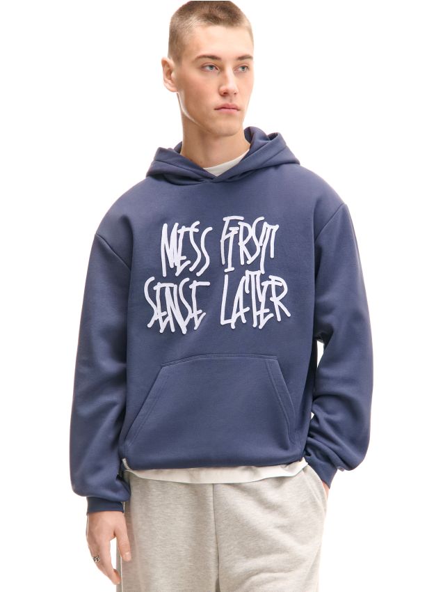 Zielona bluza hoodie z nadrukiem - CROPP - 062AT-79X