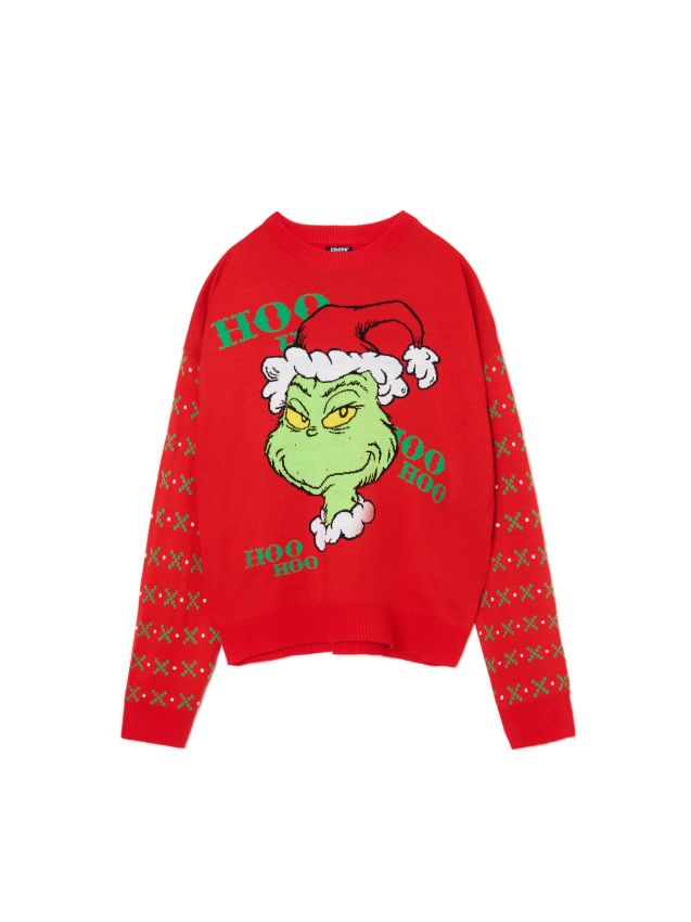 Maglione Con Il Volto Del Grinch A Riposo, Divertente Felpa Natalizia - Foto 9