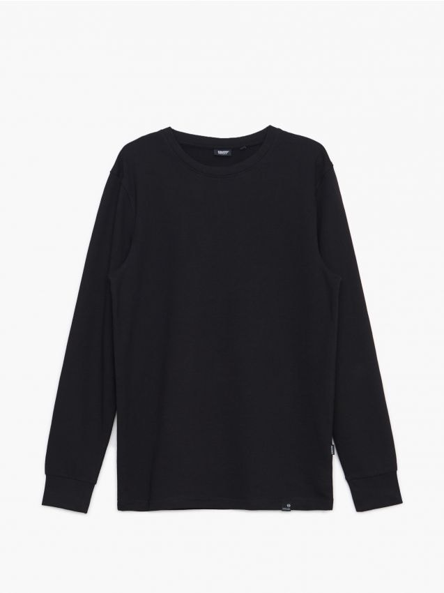 Czarna męska koszulka longsleeve - CROPP - 9992G-99X