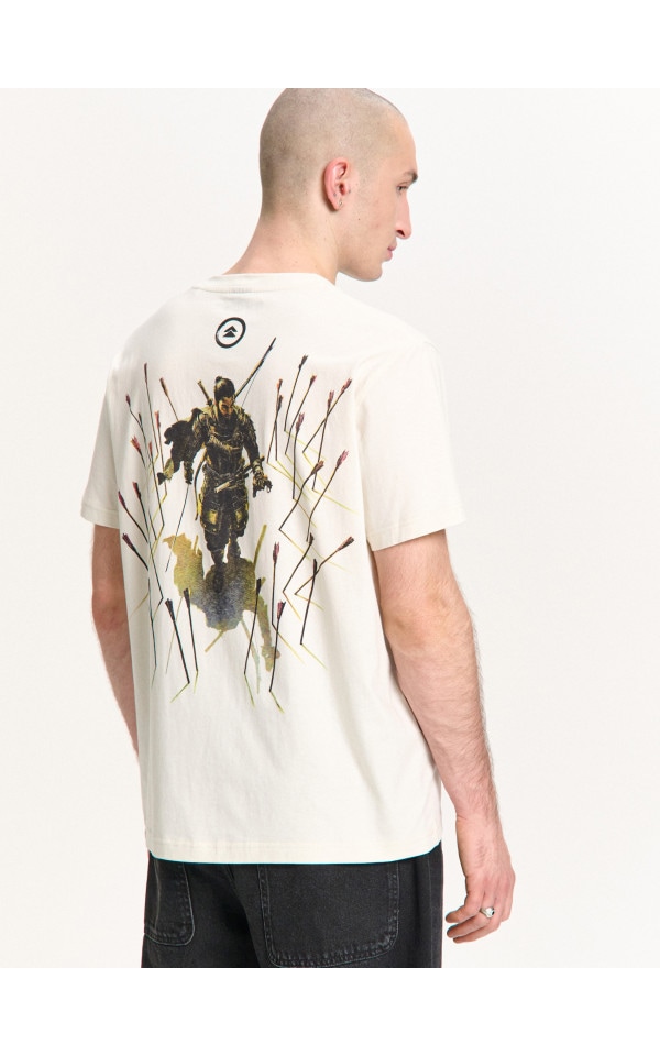 Tricou cu imprimeu Ghost of Tsushima Culoare crem - CROPP - 001HZ-01X