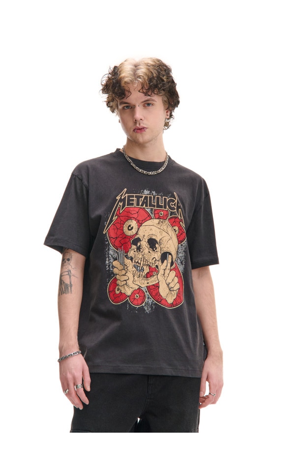 Tricou negru cu imprimeu Metallica Culoare negru - CROPP - 012DF-99X