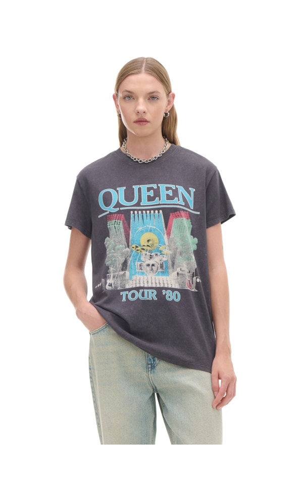 T-shirt con stampa Queen Colore grigio scuro CROPP 025AS-90M