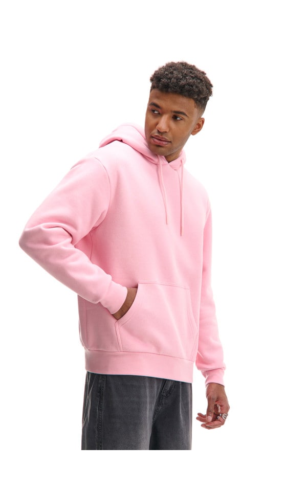 Różowa bluza regular z kapturem - CROPP - 033DE-03X