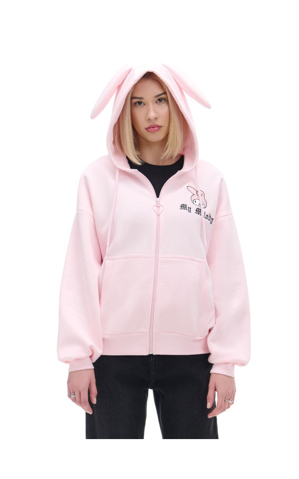 Top da jogging con zip e cappuccio My Melody Colore rosa pastello - CROPP -  0443Z-03X