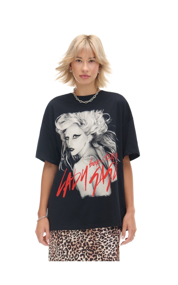 Tricou negru cu imprimeu Lady Gaga Culoare negru - CROPP - 044AS-99X