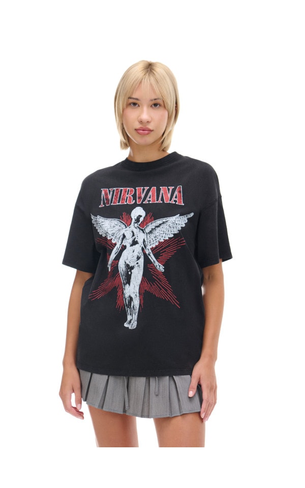 Tricou negru cu imprimeu Nirvana Culoare negru - CROPP - 047AS-99M