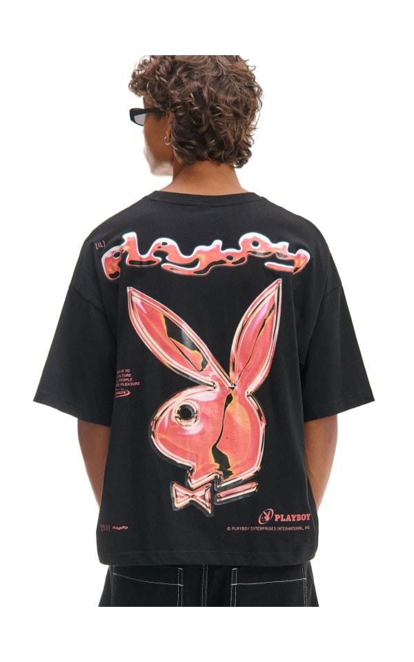 Чорна футболка з принтом Playboy Колір чорний - CROPP - 060FP-99X