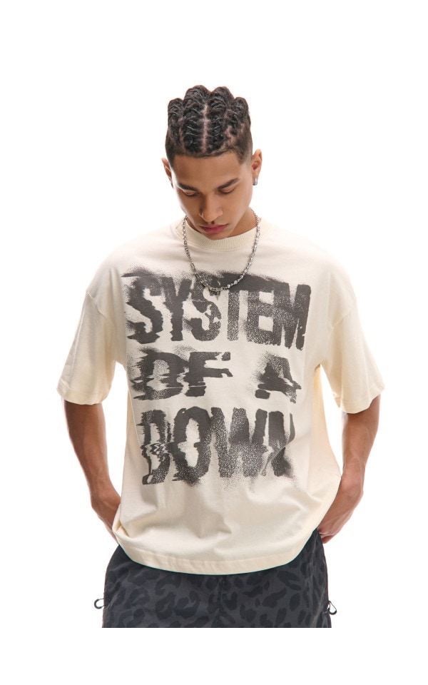 Tricou cu imprimeu System of a Down Culoare bej - CROPP - 081DF-08X