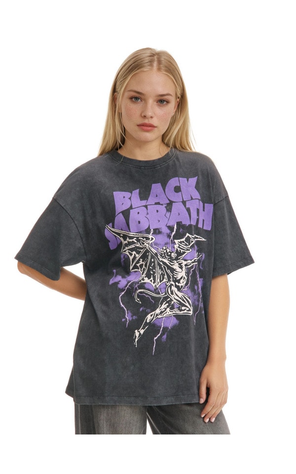 Tricou negru cu imprimeu Black Sabbath Culoare negru - CROPP