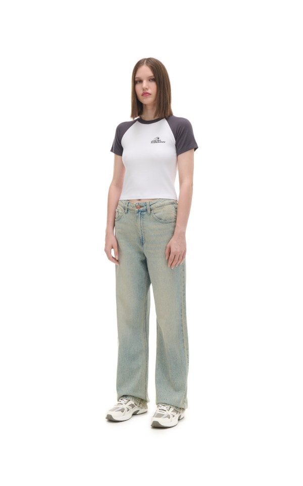Dvobojna majica kratkih rukava Boja bijela - CROPP - 108AS-00X