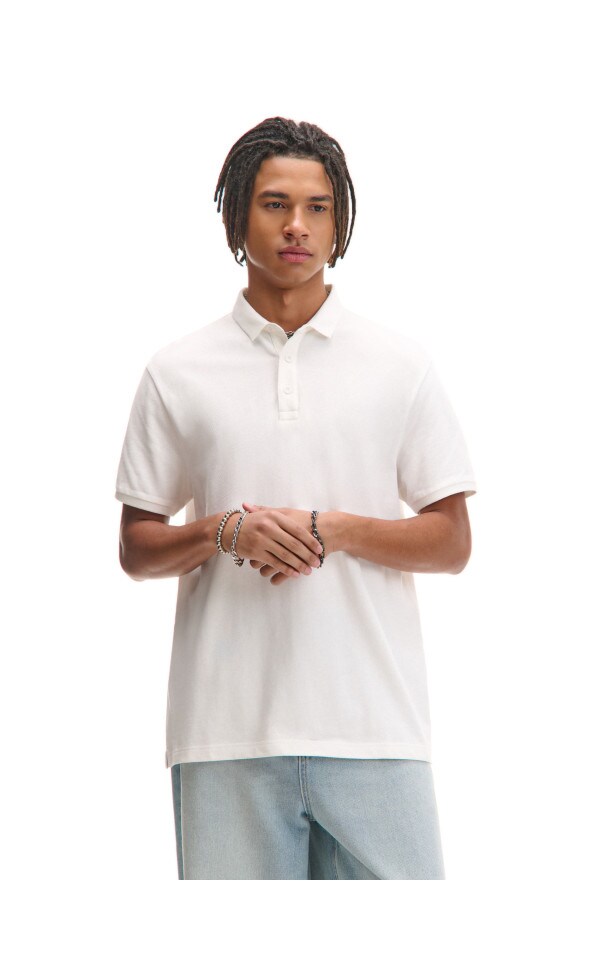 ☆New Era☆ Black Label Polo Shirt Vanilla Ice 14536436 Biała koszulka polo - CROPP - 203DE-00X