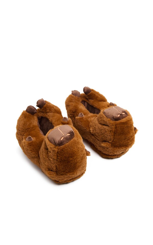 ZNEL Pantofole Morbide Peluche Capibara Scarpe per Casa Pelose Animali Regalo Pelliccia Sintetica Coppia Animale Carino Abbinate Ciabatte(40/41 EU, White
