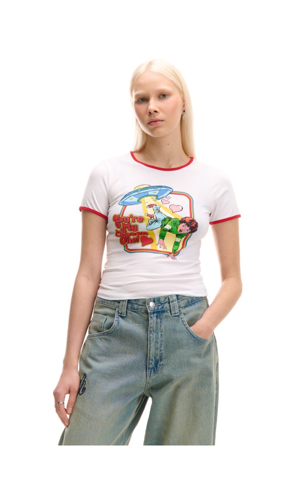 Steven Rhodes Cropp T-krekls ar apdruku Steven Rhodes Krāsa balts - CROPP - 253CV-00X