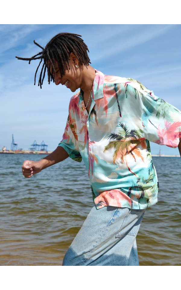 Parkourer Camicia da Uomo in Lino di Cotone Manica Corta da Uomo