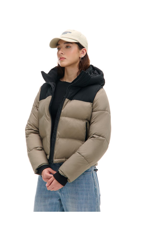 Misha&puff 新品　6-9m Czarna kurtka puffer z kapturem - CROPP - 098AT-99X