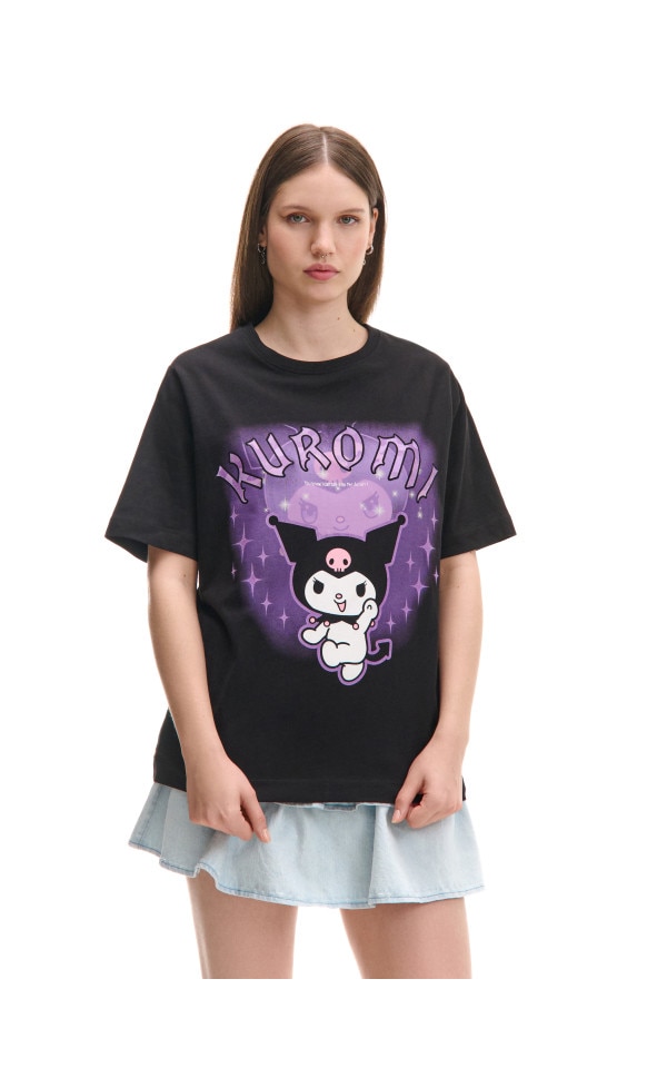 トップス Kurumi Tricou negru cu imprimeu Kuromi Culoare negru - CROPP - 281CV-99X