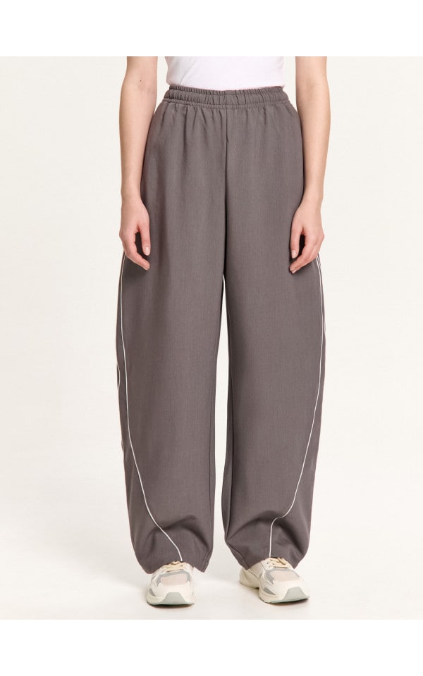 Pantaloni baggy Culoare gri-închis - CROPP - 566FO-90X