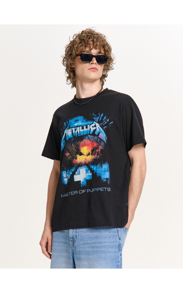 Tricou negru cu imprimeu Metallica Culoare negru - CROPP - 573HY-99X