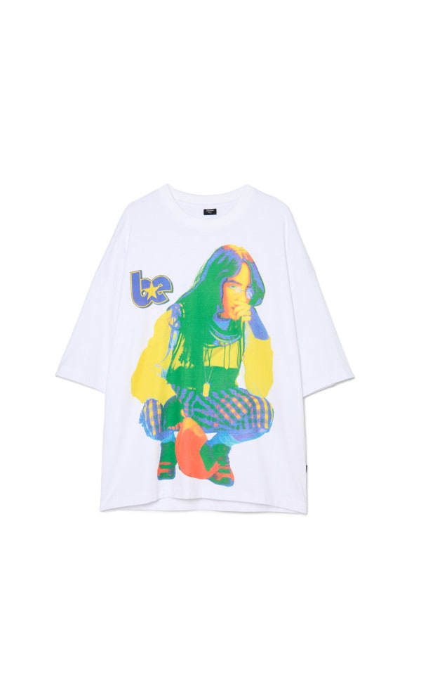 Tricou albă cu imprimeu Billie Eilish Culoare alb - CROPP - 617DE-00X