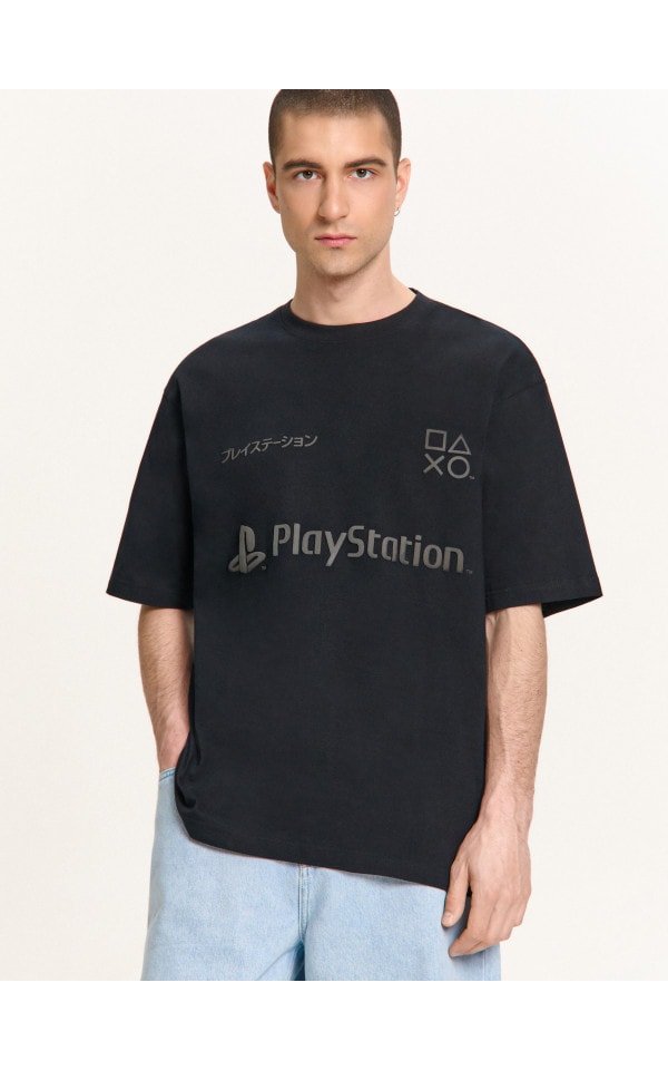 Чорна футболка з принтом Playstation Колір чорний - CROPP - 695HY-99X