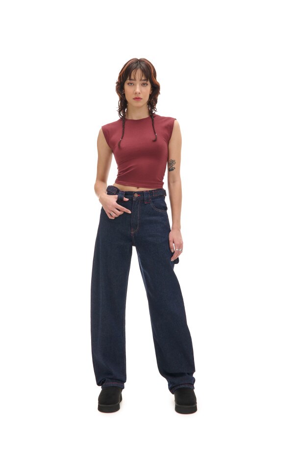 Czarne jeansy skater z wysokim stanem - CROPP - 735AQ-59J
