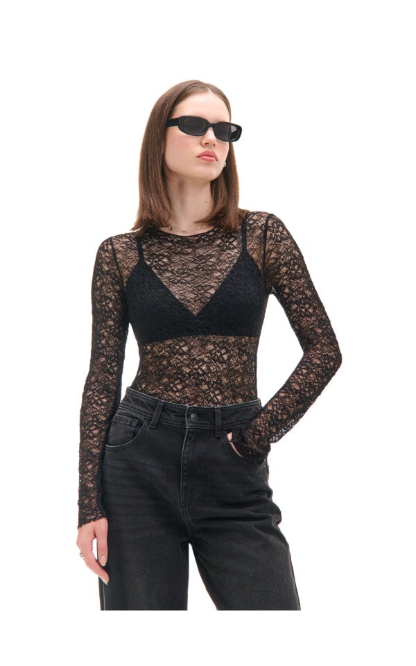 Spitzenbody Farbe Schwarz - CROPP - 801AR-99X