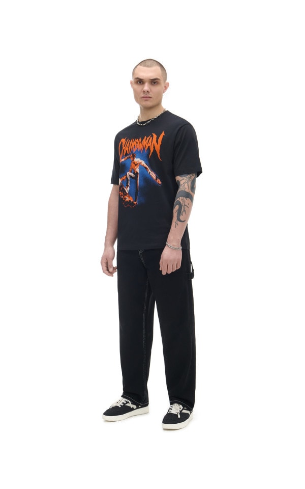 T-shirt cu imprimeu Chainsaw Man Culoare negru - CROPP - 8366Y-99X