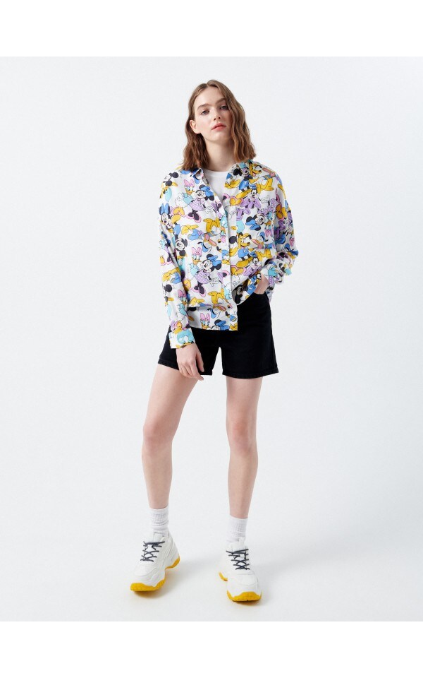 Cămașă cu imprimeu Mickey Mouse Culoare alb - CROPP - 9321D-00X