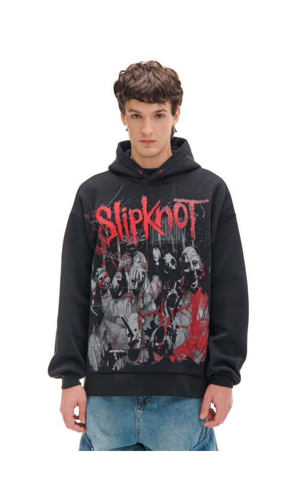 Bluză neagră cu glugă Slipknot Culoare negru - CROPP - 980AS-99X
